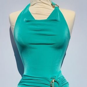 Women's Cache Asymmetrical Y2K Halter Dress